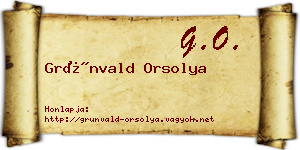 Grünvald Orsolya névjegykártya